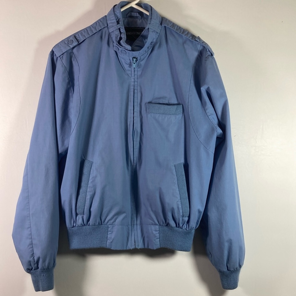 Vintage Vanderbilt Racer Jacket Men Small Blue Lightweight Pocket Hong Kong
